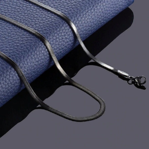 Damesketting D48 zwart 55 cm 2 mm