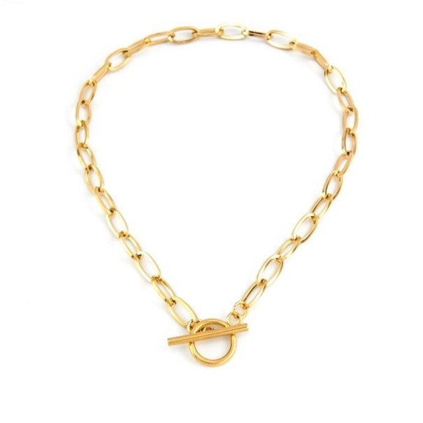 Damesketting met Amerikaanse sluiting goud 45 cm