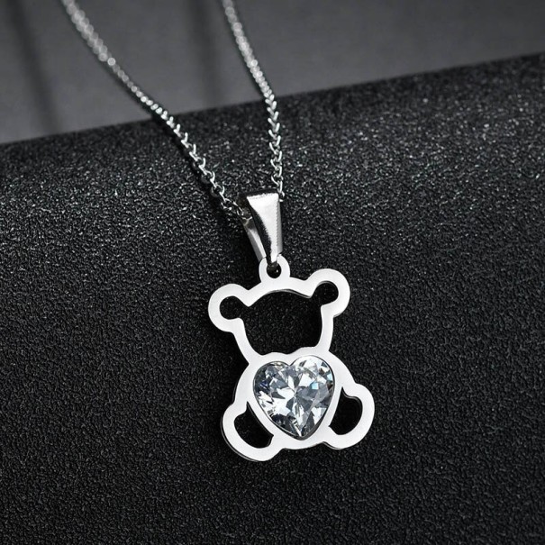 Damesketting met beer zilver 1