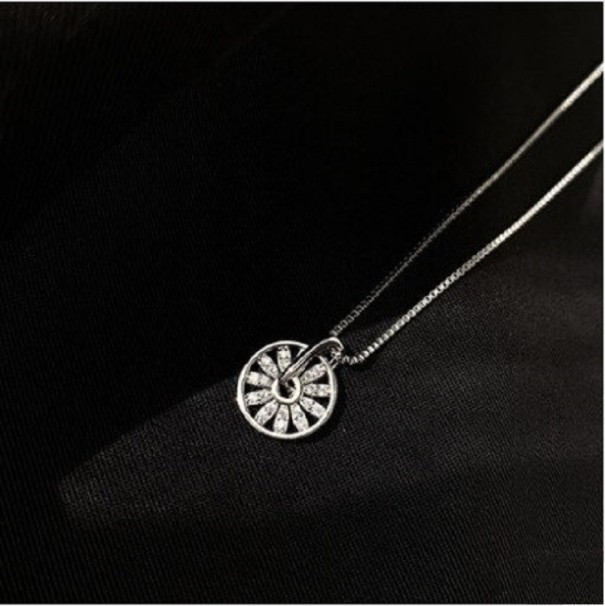 Damesketting met bloem zilver