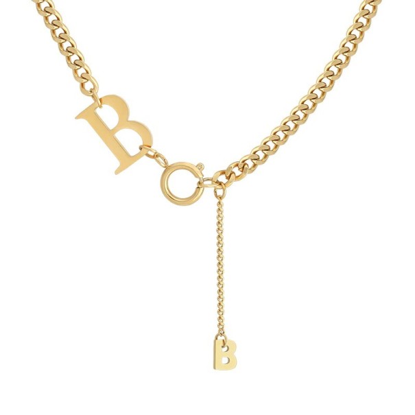 Damesketting met de letter B goud