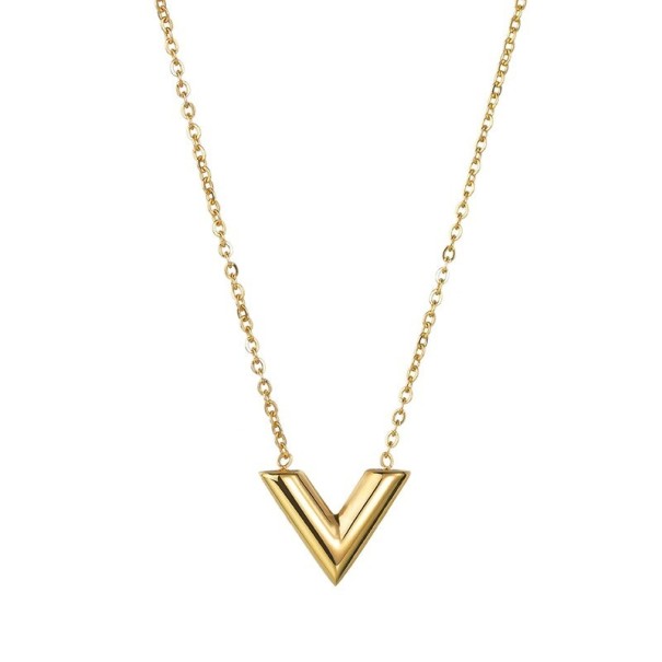 Damesketting met de letter V zilver
