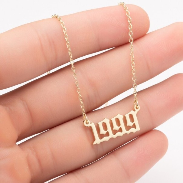 Damesketting met geboortejaar zilver 1980