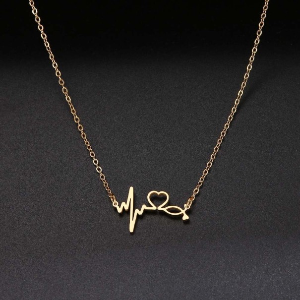 Damesketting met hartjeshanger goud
