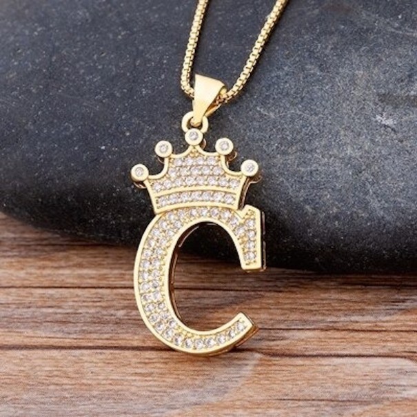 Damesketting met letter en kroon C