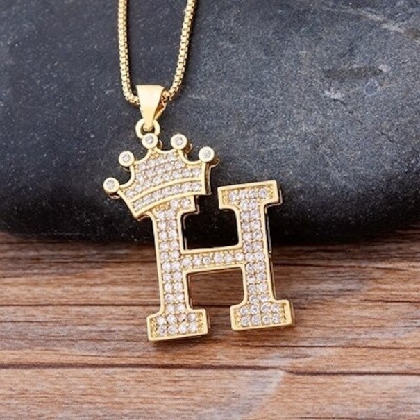 Damesketting met letter en kroon H