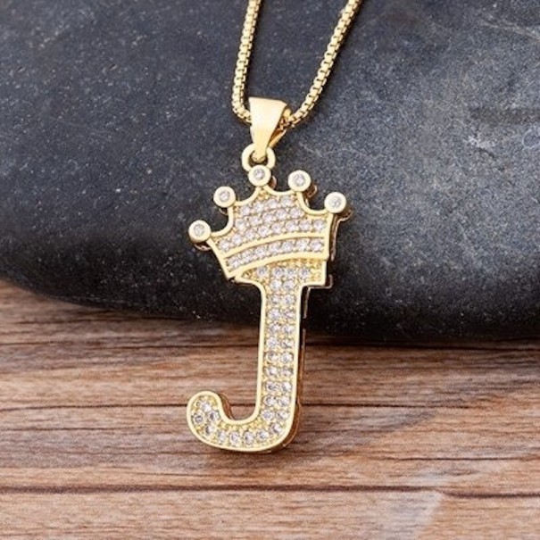 Damesketting met letter en kroon J