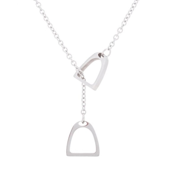 Damesketting met paardenbeugels zilver