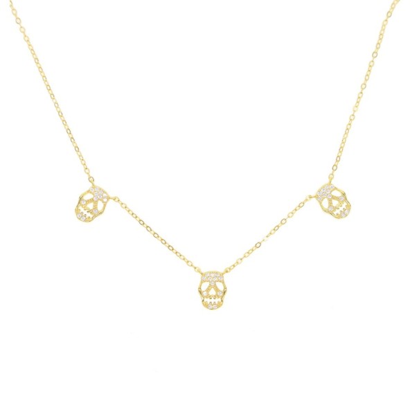 Damesketting met schedels zilver