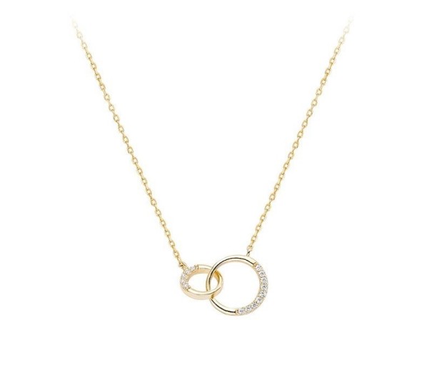 Damesketting met verbonden hanger D406 goud