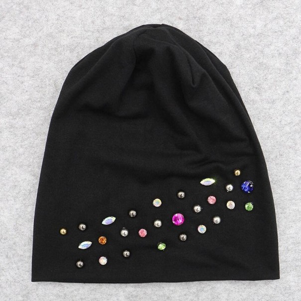 Damesmuts met strass steentjes zwart