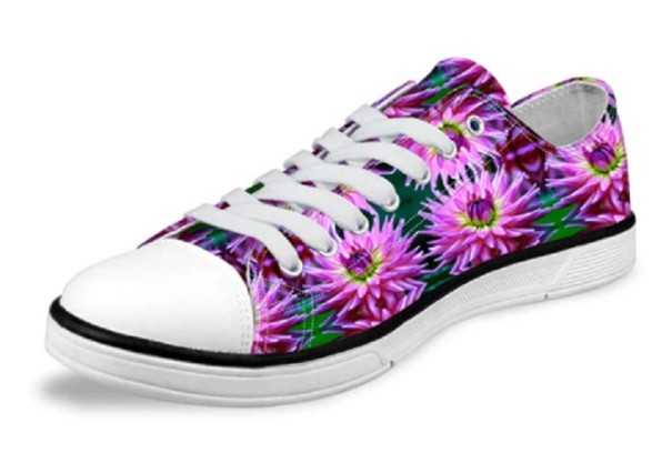 Damesneakers i lærred med blomster 39 11