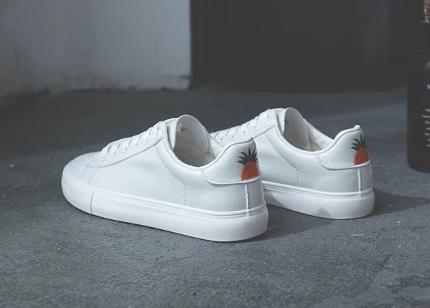 Damesneakers med ananasprint J1178 hvid 38