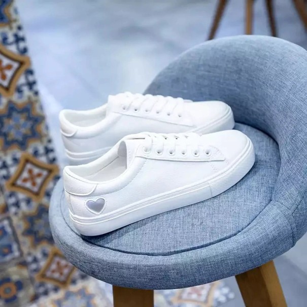 Damesneakers med hjerte J1181 sølv 40