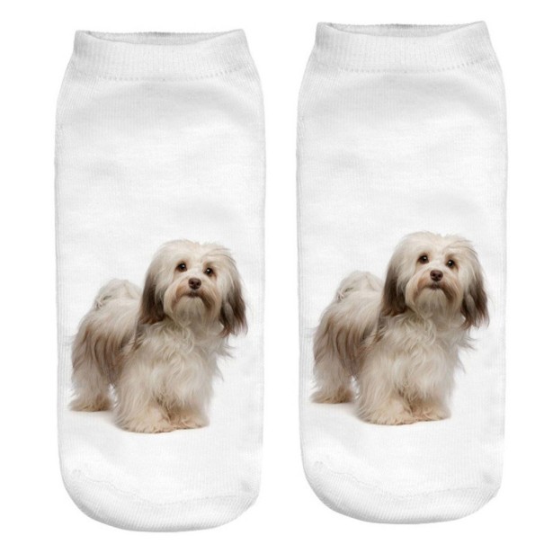 Damesokker med hundeprint 2