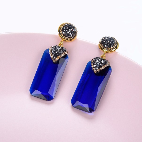 Damesoorbellen met kristal G1135 blauw