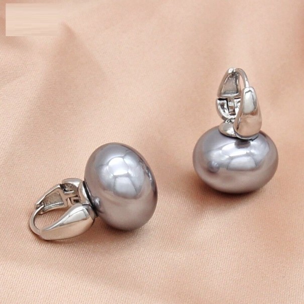 Damesoorbellen met parels G312 zilver 3