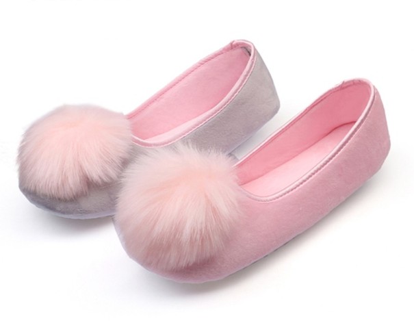 Damespantoffels met pompon