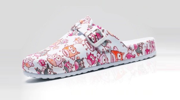 Damespantoffels met print roze 37