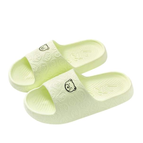 Damespantoffels met teddybeermotief Zachte comfortabele huispantoffels met schattig design Antislipzool Warme pantoffels voor dames