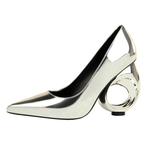 Damespumps Anna zilver 37