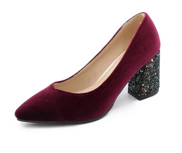 Damespumps met glitterhak J1744 bordeaux 33
