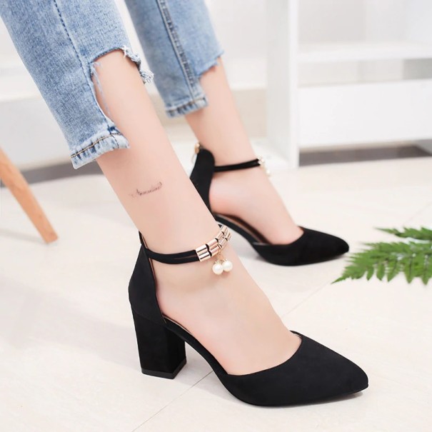 Damespumps met parels J2386 zwart 38