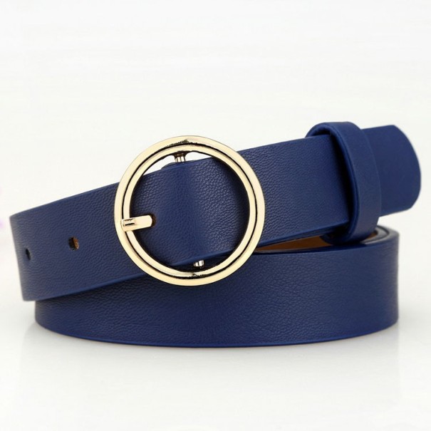 Damesriem met gouden gesp J3127 blauw