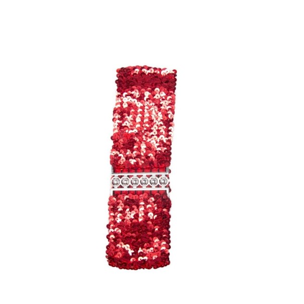 Damesriem met pailletten rood