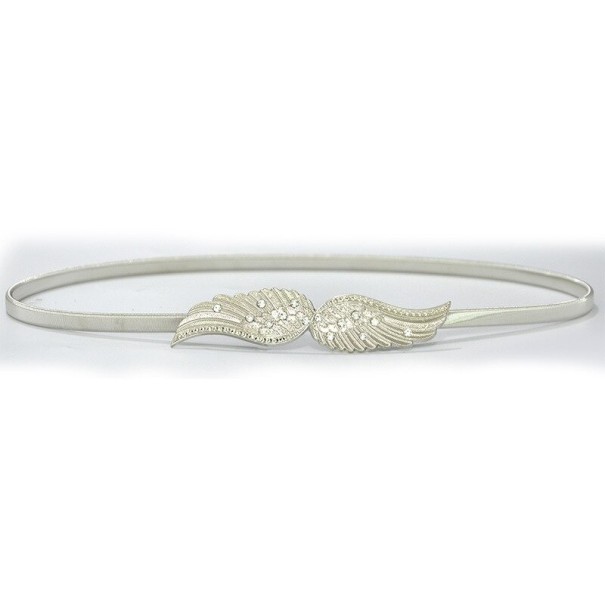 Damesriem met vleugels zilver