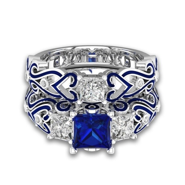 Damesring 2 stuks D1152 donkerblauw 8