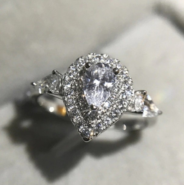 Damesring D1492 wit 7,5