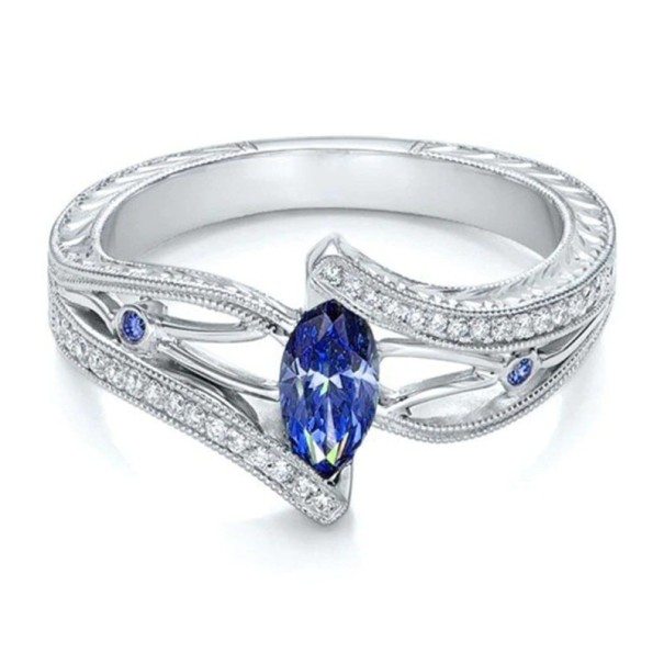 Damesring D2956 donkerblauw 10