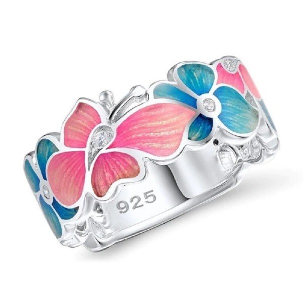 Damesring met bloem D1207 10