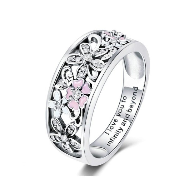 Damesring met bloemen D1131 8