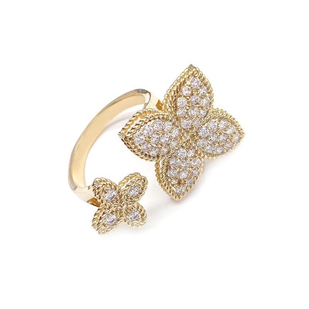 Damesring met bloemen D1299 goud