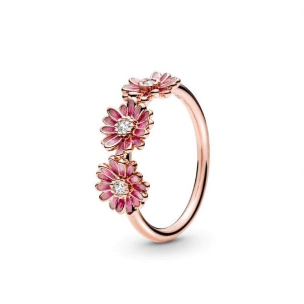 Damesring met bloemen D1803 8