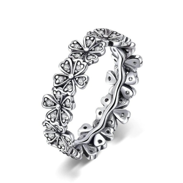 Damesring met bloemen D2042 6