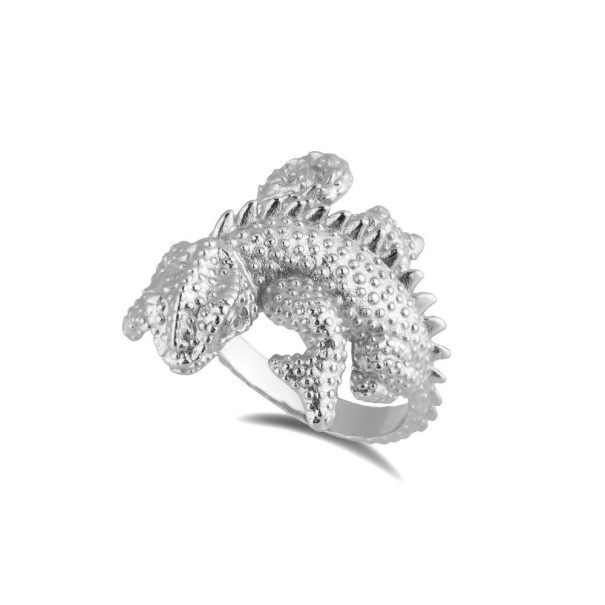 Damesring met hagedis zilver