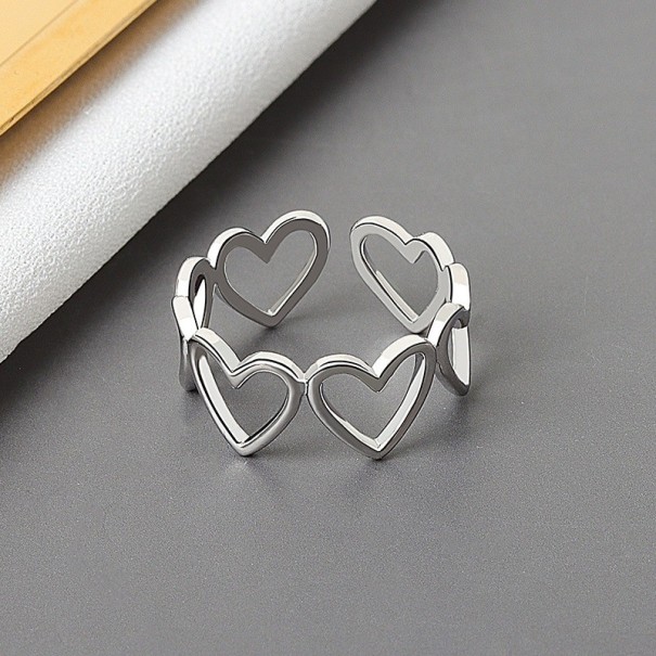 Damesring met hart D1080 zilver