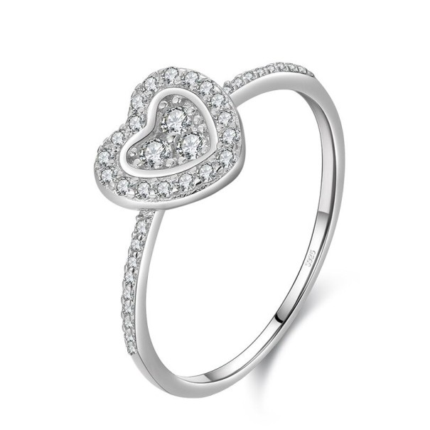 Damesring met hart D2358 zilver 8