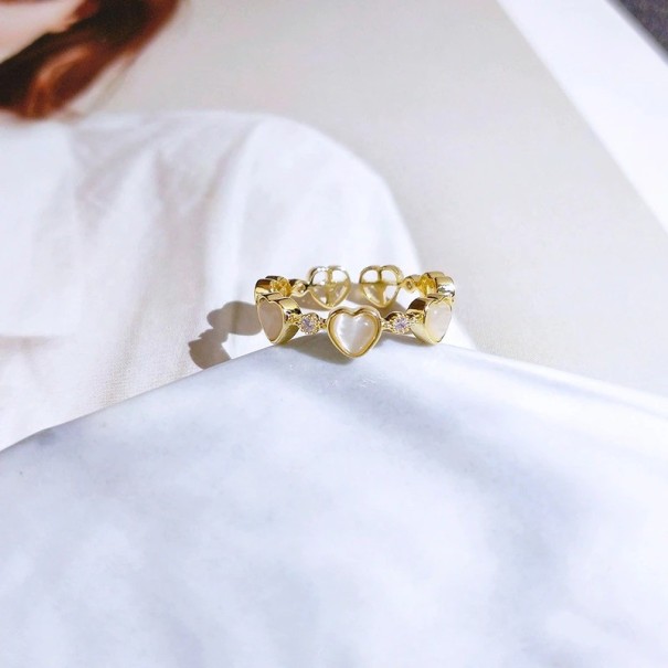 Damesring met hartjes D2689 2