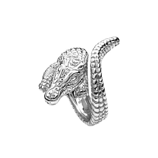 Damesring met krokodil zilver