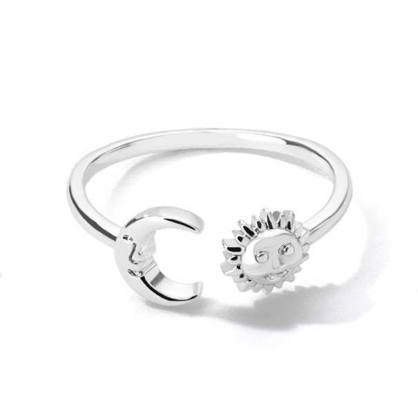 Damesring met maan D2737 zilver