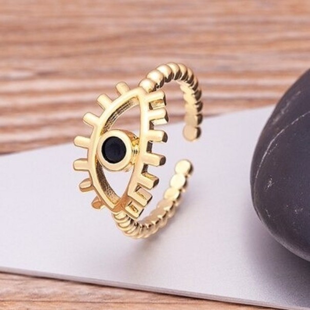 Damesring met oog D2628 zwart