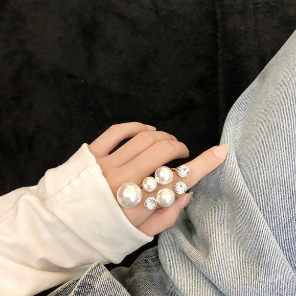 Damesring met parels D2755 1