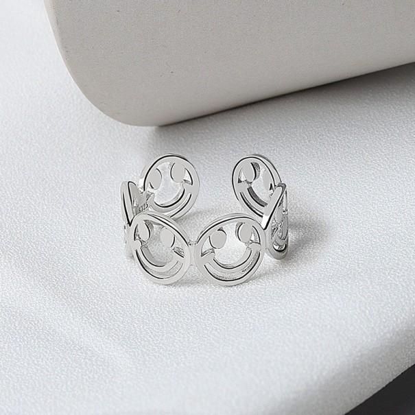 Damesring met smileys D1992 zilver