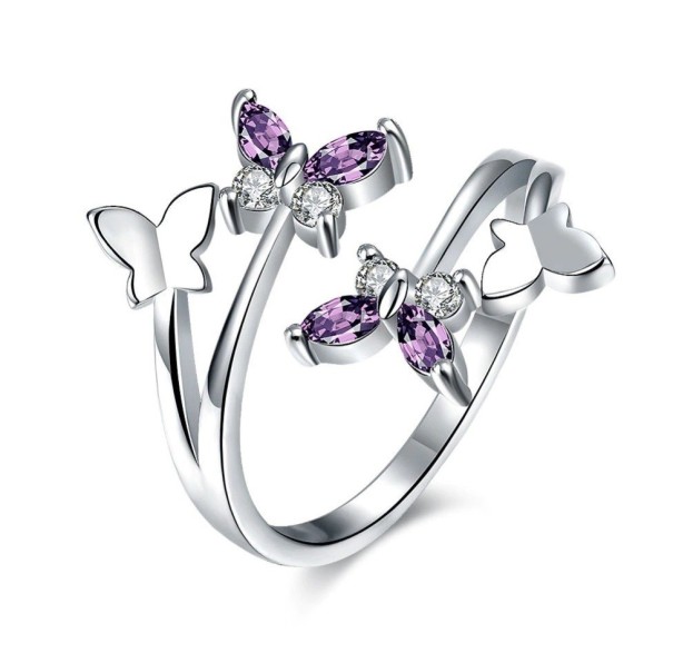 Damesring met vlinders D1281 zilver