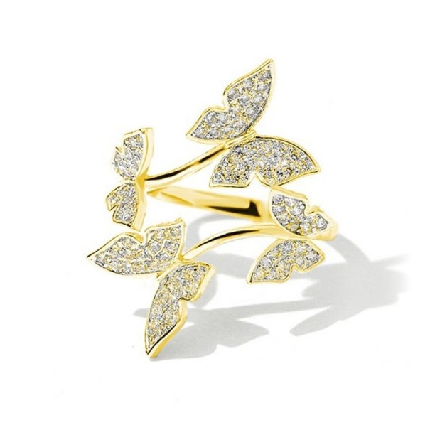 Damesring met vlinders D2948 goud