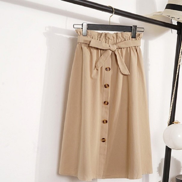 Damesrok met strik beige